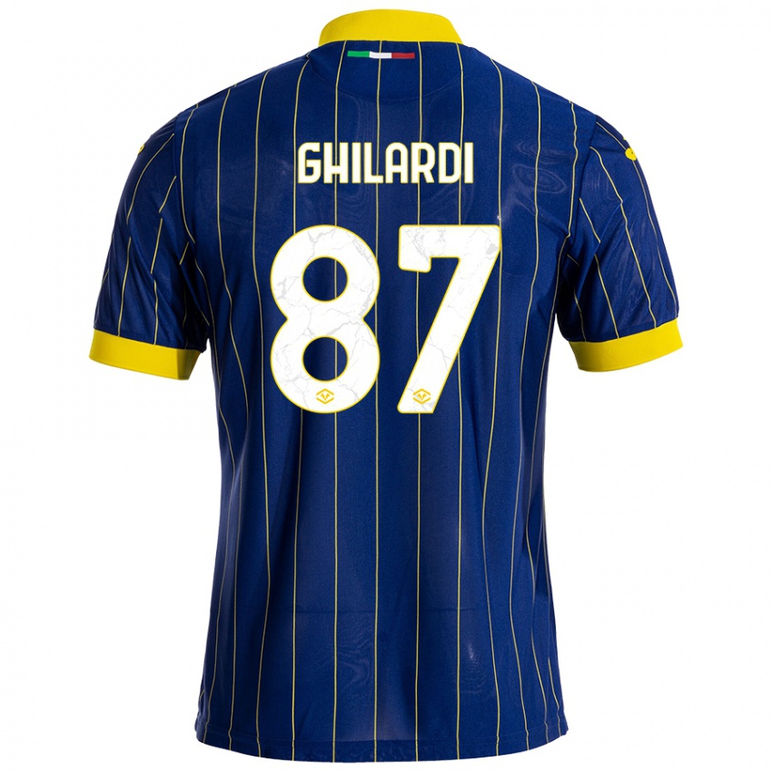 Niño Camiseta Daniele Ghilardi #87 Azul Amarillo 1ª Equipación 2024/25 La Camisa