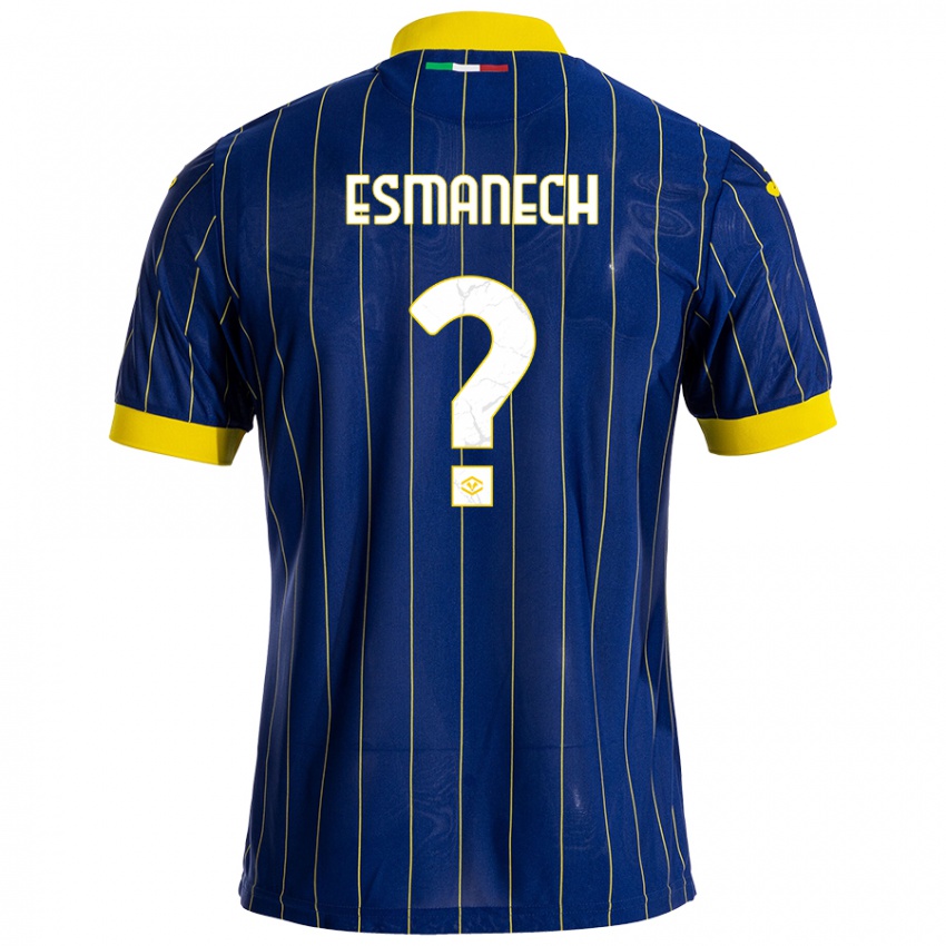 Niño Camiseta Inigo Esmanech #0 Azul Amarillo 1ª Equipación 2024/25 La Camisa