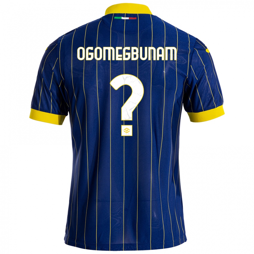 Niño Camiseta Izu Ogomegbunam #0 Azul Amarillo 1ª Equipación 2024/25 La Camisa