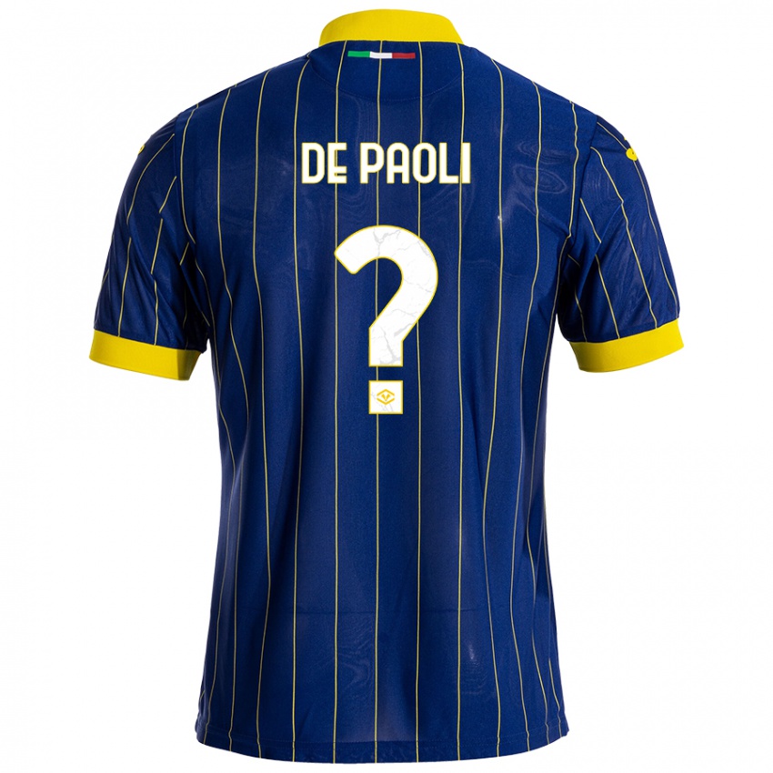 Niño Camiseta Mirko De Paoli #0 Azul Amarillo 1ª Equipación 2024/25 La Camisa