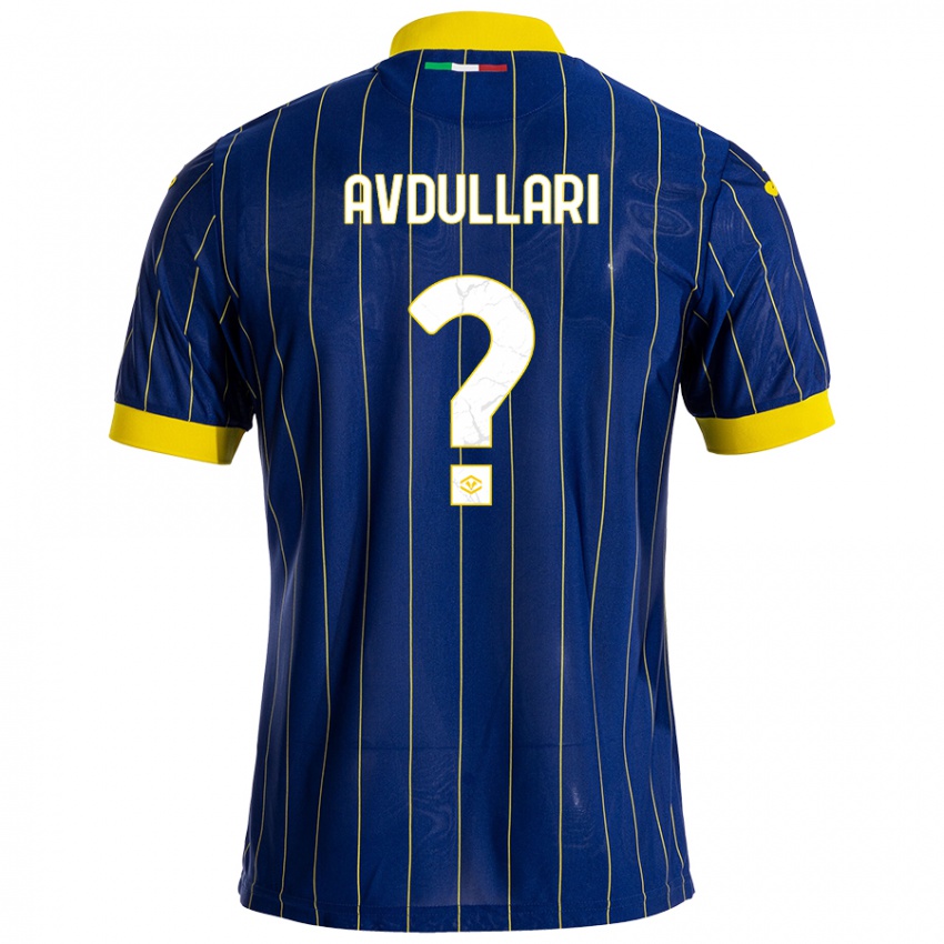 Niño Camiseta Davide Avdullari #0 Azul Amarillo 1ª Equipación 2024/25 La Camisa