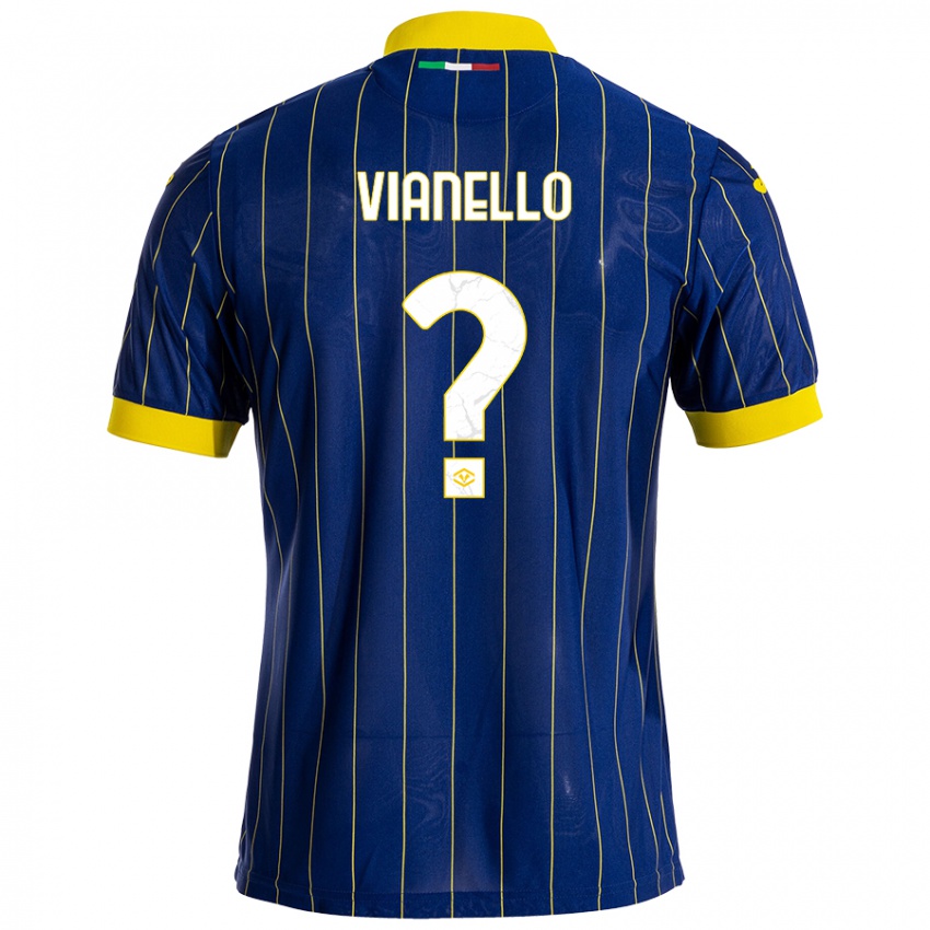 Niño Camiseta Diego Vianello #0 Azul Amarillo 1ª Equipación 2024/25 La Camisa