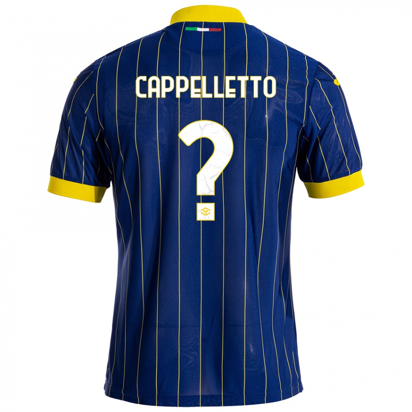 Niño Camiseta Bryan Cappelletto #0 Azul Amarillo 1ª Equipación 2024/25 La Camisa