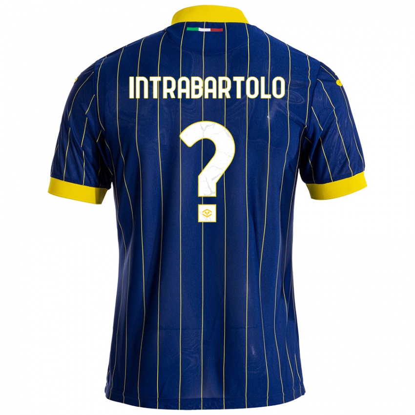 Niño Camiseta Denis Intrabartolo #0 Azul Amarillo 1ª Equipación 2024/25 La Camisa