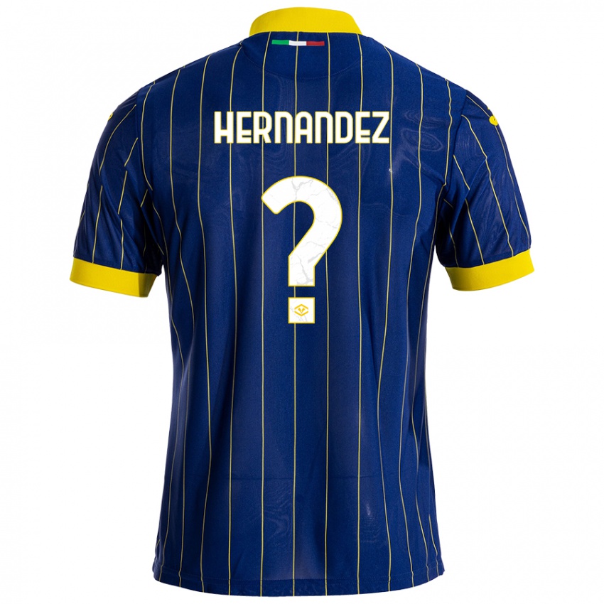 Niño Camiseta Joaquin Hernandez #0 Azul Amarillo 1ª Equipación 2024/25 La Camisa