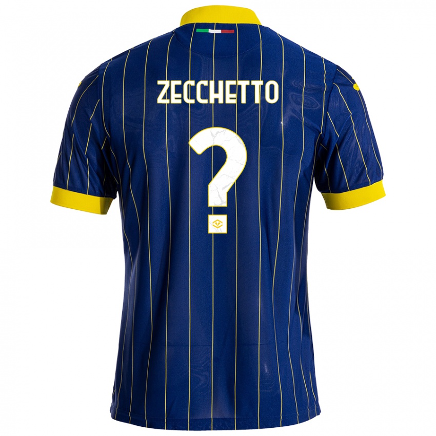 Niño Camiseta Leonardo Zecchetto #0 Azul Amarillo 1ª Equipación 2024/25 La Camisa