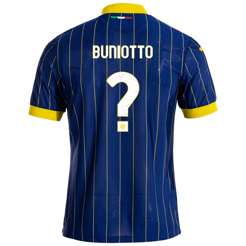 Niño Camiseta Mattia Buniotto #0 Azul Amarillo 1ª Equipación 2024/25 La Camisa