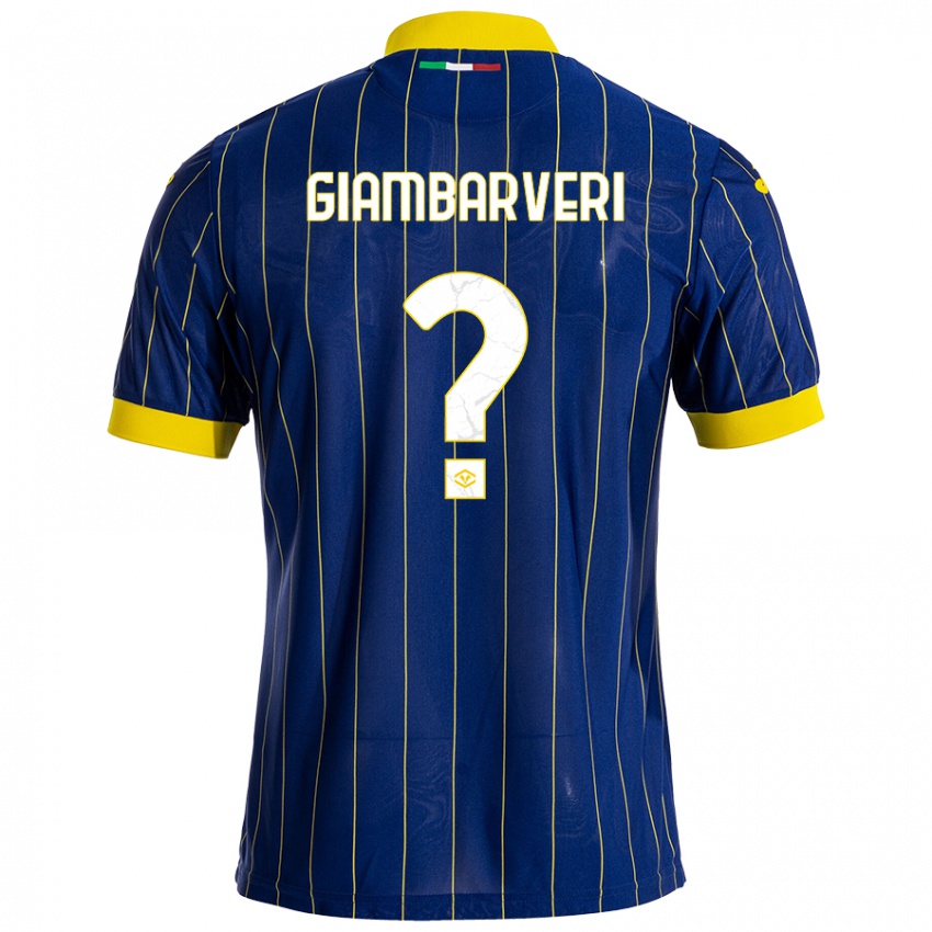 Niño Camiseta Mattia Giambarveri #0 Azul Amarillo 1ª Equipación 2024/25 La Camisa