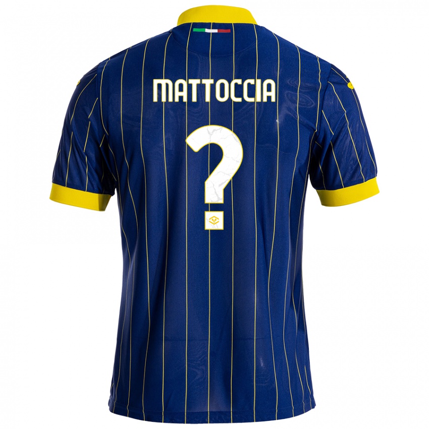 Niño Camiseta Riccardo Mattoccia #0 Azul Amarillo 1ª Equipación 2024/25 La Camisa