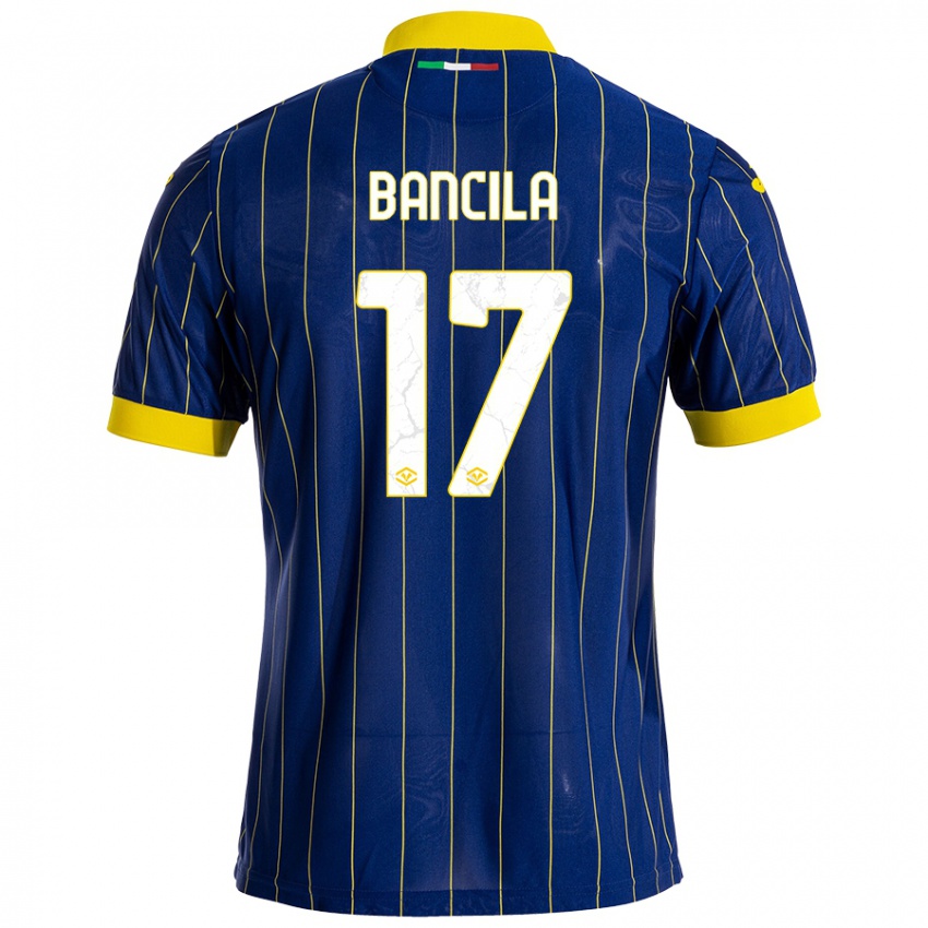 Niño Camiseta Darius Bancila #17 Azul Amarillo 1ª Equipación 2024/25 La Camisa