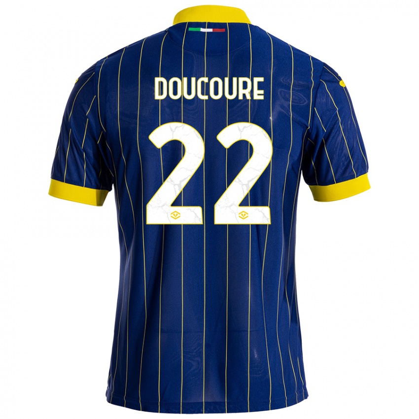 Niño Camiseta Mamedi Doucouré #22 Azul Amarillo 1ª Equipación 2024/25 La Camisa