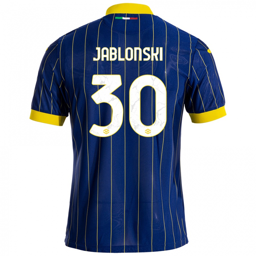 Niño Camiseta Darvin Jablonski #30 Azul Amarillo 1ª Equipación 2024/25 La Camisa