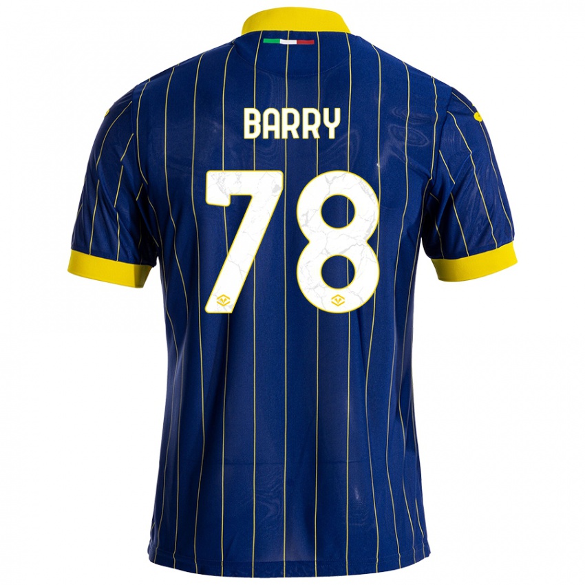 Niño Camiseta Oumar Barry #78 Azul Amarillo 1ª Equipación 2024/25 La Camisa