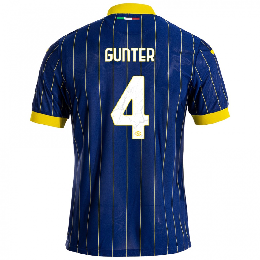 Niño Camiseta Koray Günter #4 Azul Amarillo 1ª Equipación 2024/25 La Camisa