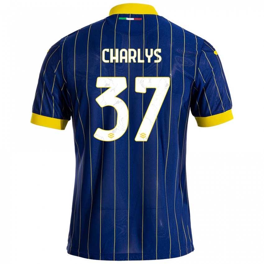 Niño Camiseta Charlys #37 Azul Amarillo 1ª Equipación 2024/25 La Camisa