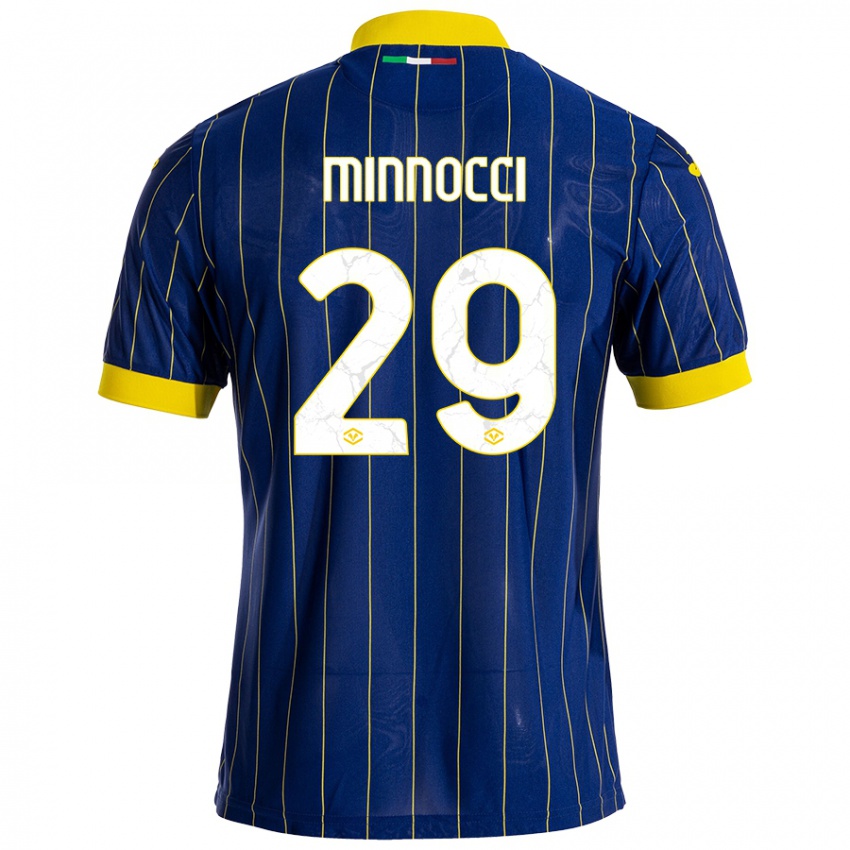 Niño Camiseta Valerio Minnocci #29 Azul Amarillo 1ª Equipación 2024/25 La Camisa