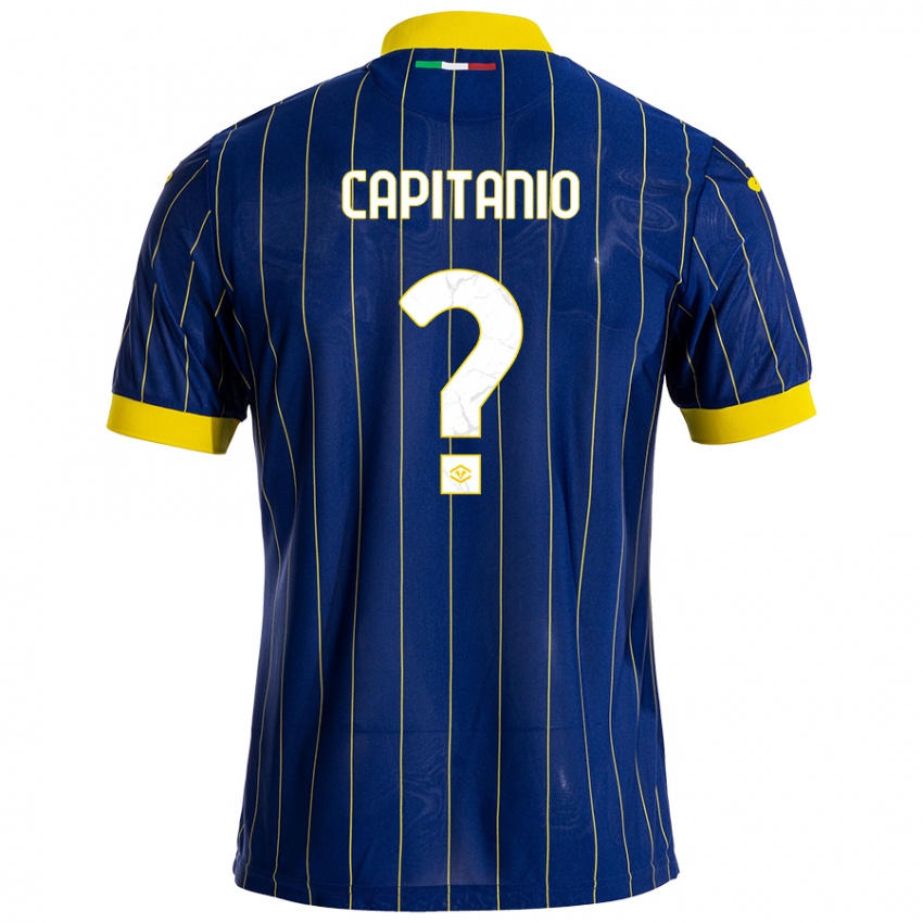 Niño Camiseta Alex Capitanio #0 Azul Amarillo 1ª Equipación 2024/25 La Camisa