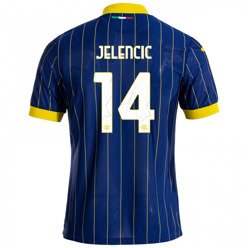 Niño Camiseta Ana Jelencic #14 Azul Amarillo 1ª Equipación 2024/25 La Camisa