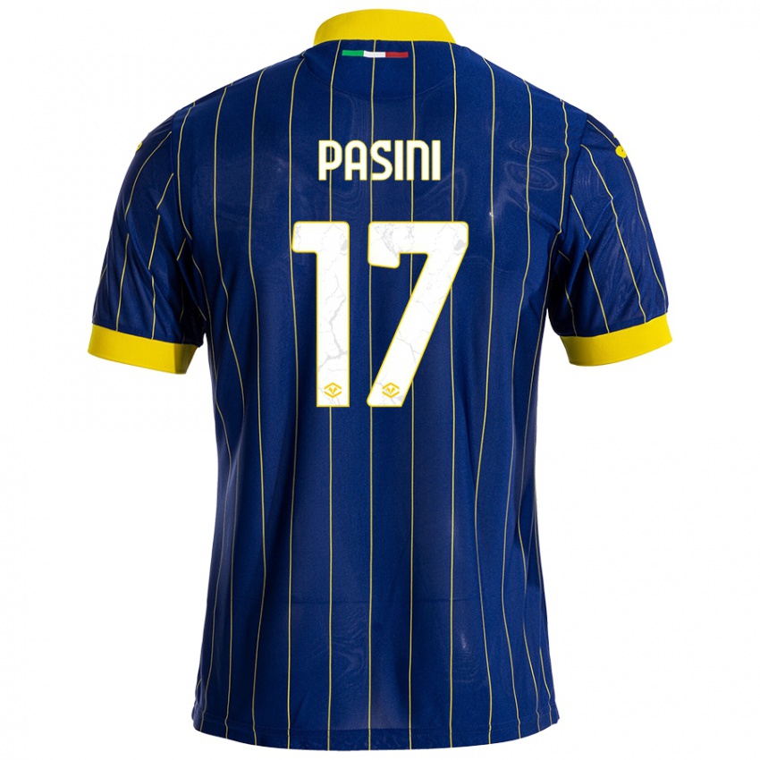 Niño Camiseta Veronica Pasini #17 Azul Amarillo 1ª Equipación 2024/25 La Camisa