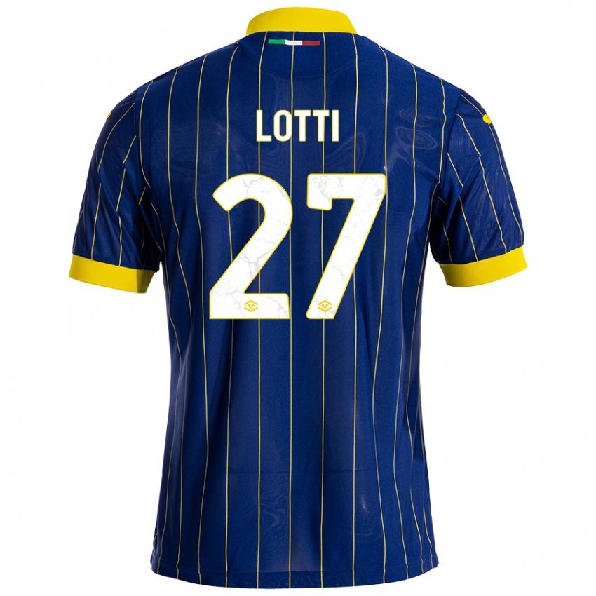 Niño Camiseta Irene Lotti #27 Azul Amarillo 1ª Equipación 2024/25 La Camisa