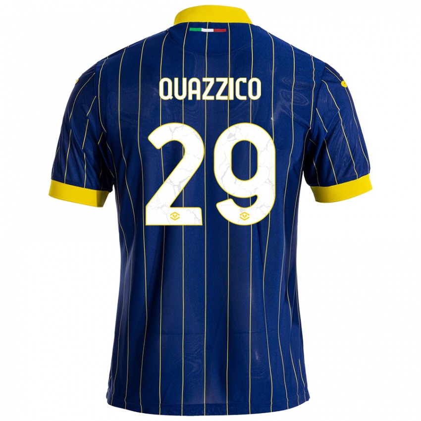 Niño Camiseta Francesca Quazzico #29 Azul Amarillo 1ª Equipación 2024/25 La Camisa