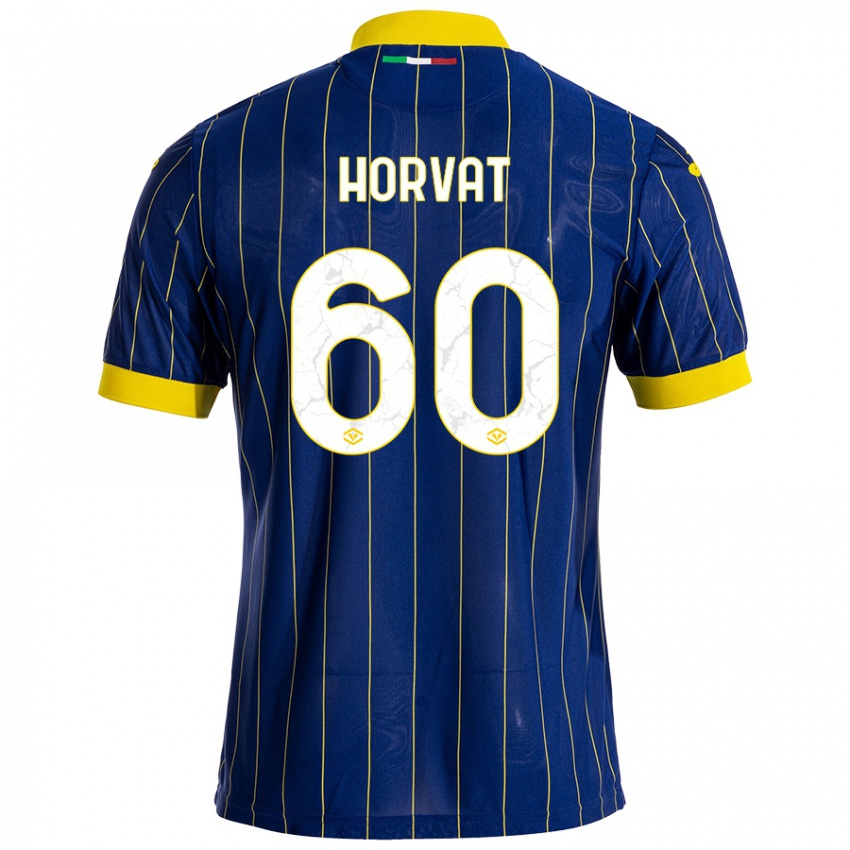 Niño Camiseta Mihaela Horvat #60 Azul Amarillo 1ª Equipación 2024/25 La Camisa