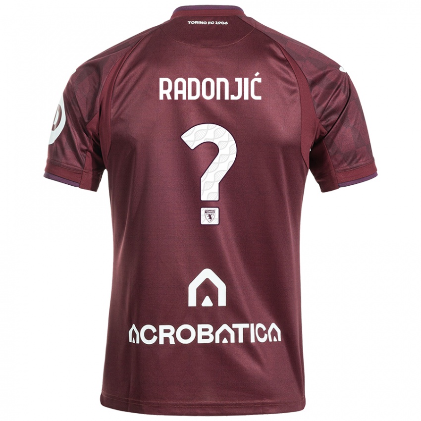 Niño Camiseta Nemanja Radonjic #0 Granate Blanco 1ª Equipación 2024/25 La Camisa