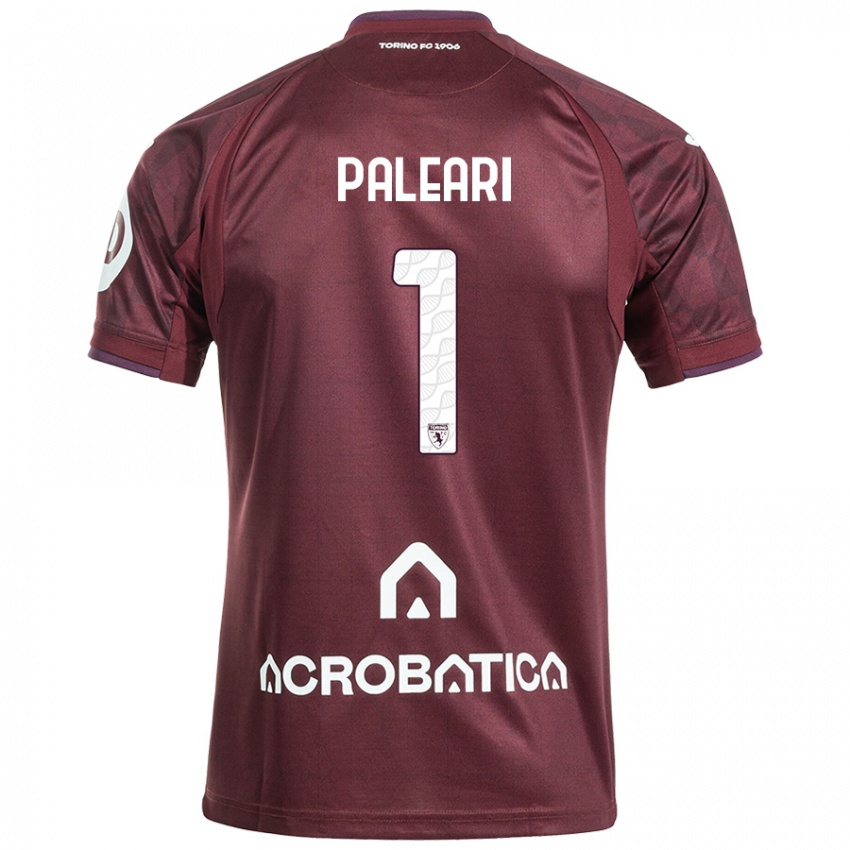 Niño Camiseta Alberto Paleari #1 Granate Blanco 1ª Equipación 2024/25 La Camisa