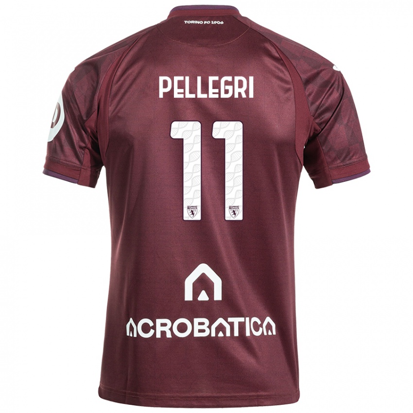 Niño Camiseta Pietro Pellegri #11 Granate Blanco 1ª Equipación 2024/25 La Camisa