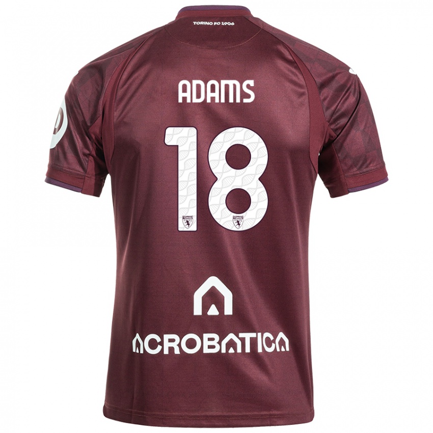 Niño Camiseta Ché Adams #18 Granate Blanco 1ª Equipación 2024/25 La Camisa