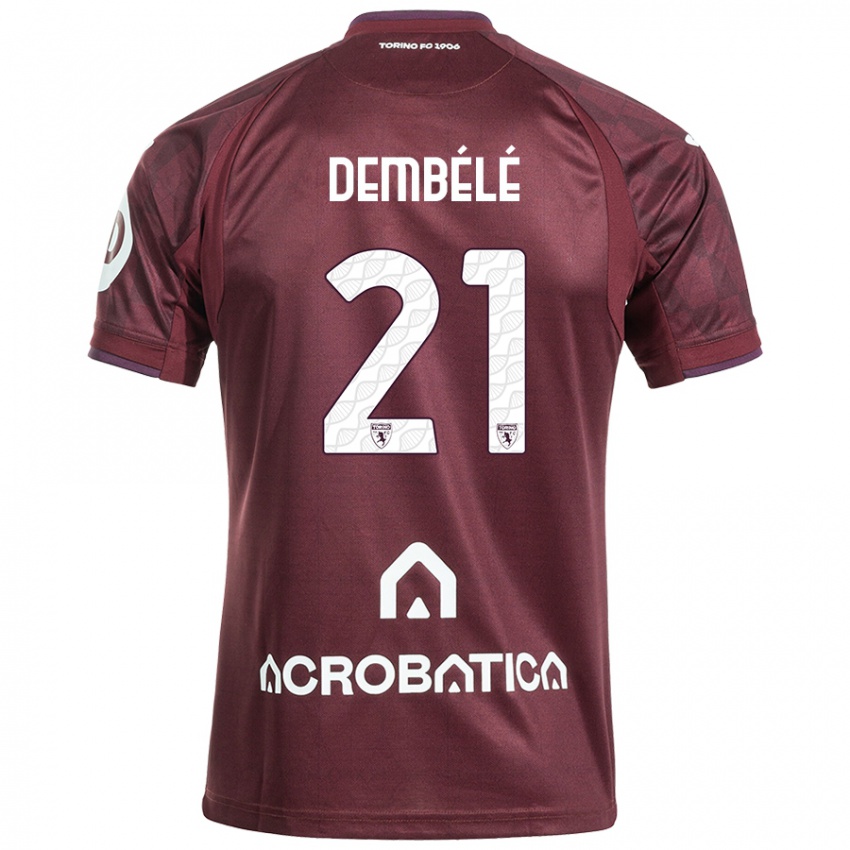 Niño Camiseta Ali Dembélé #21 Granate Blanco 1ª Equipación 2024/25 La Camisa