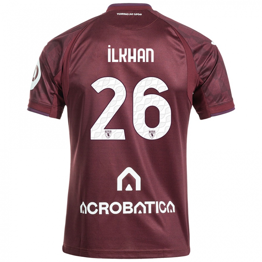 Niño Camiseta Emirhan İlkhan #26 Granate Blanco 1ª Equipación 2024/25 La Camisa