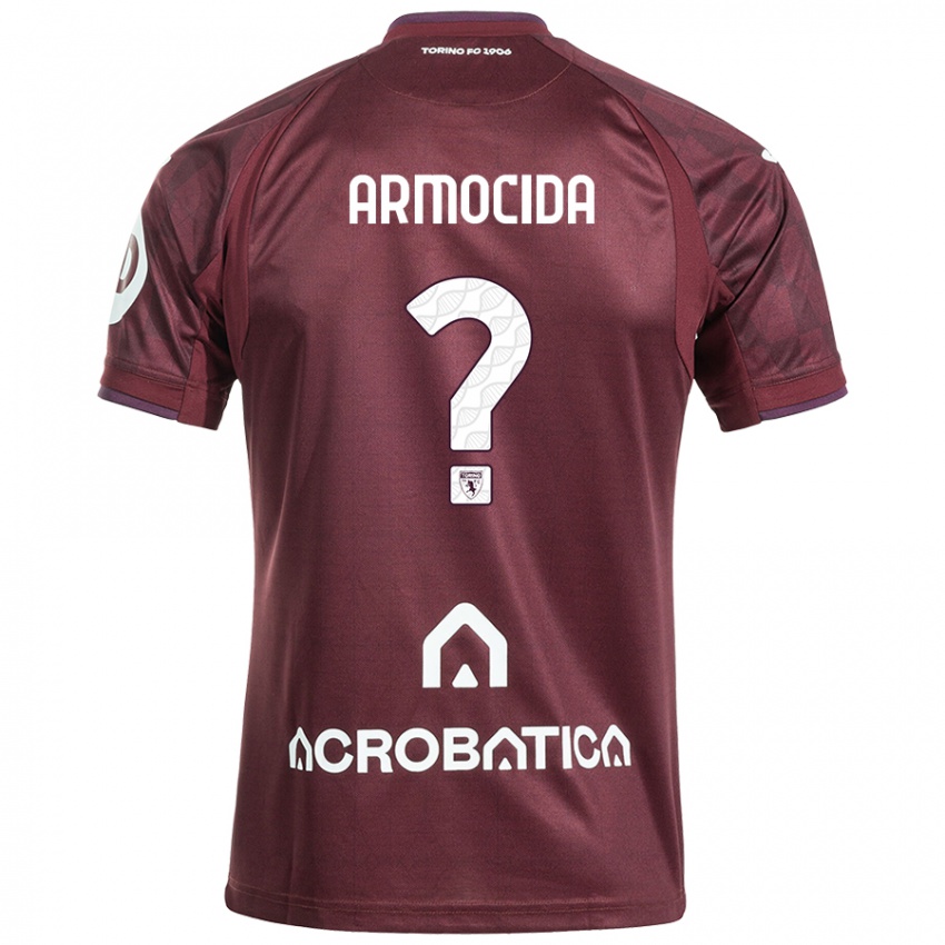 Niño Camiseta Simone Armocida #0 Granate Blanco 1ª Equipación 2024/25 La Camisa