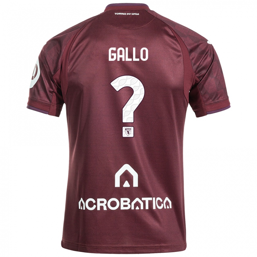 Niño Camiseta Tommaso Gallo #0 Granate Blanco 1ª Equipación 2024/25 La Camisa