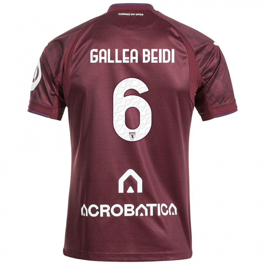 Niño Camiseta Francesco Gallea Beidi #6 Granate Blanco 1ª Equipación 2024/25 La Camisa