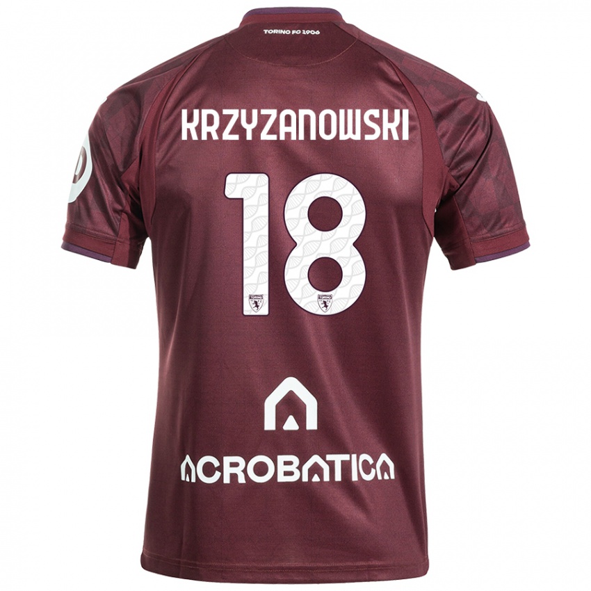 Niño Camiseta Jakub Krzyzanowski #18 Granate Blanco 1ª Equipación 2024/25 La Camisa