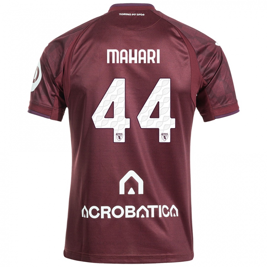 Niño Camiseta Efdon Mahari #44 Granate Blanco 1ª Equipación 2024/25 La Camisa