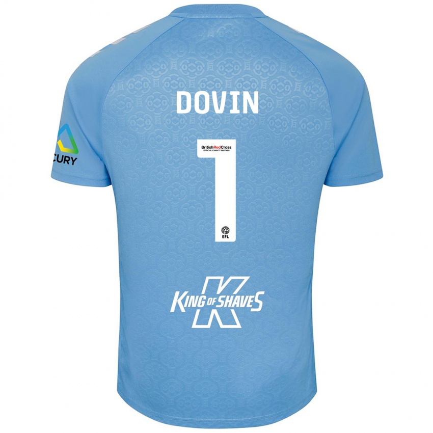 Niño Camiseta Oliver Dovin #1 Azul Blanco 1ª Equipación 2024/25 La Camisa