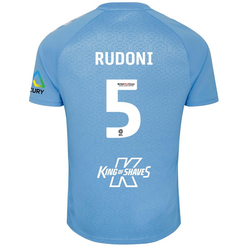 Niño Camiseta Jack Rudoni #5 Azul Blanco 1ª Equipación 2024/25 La Camisa