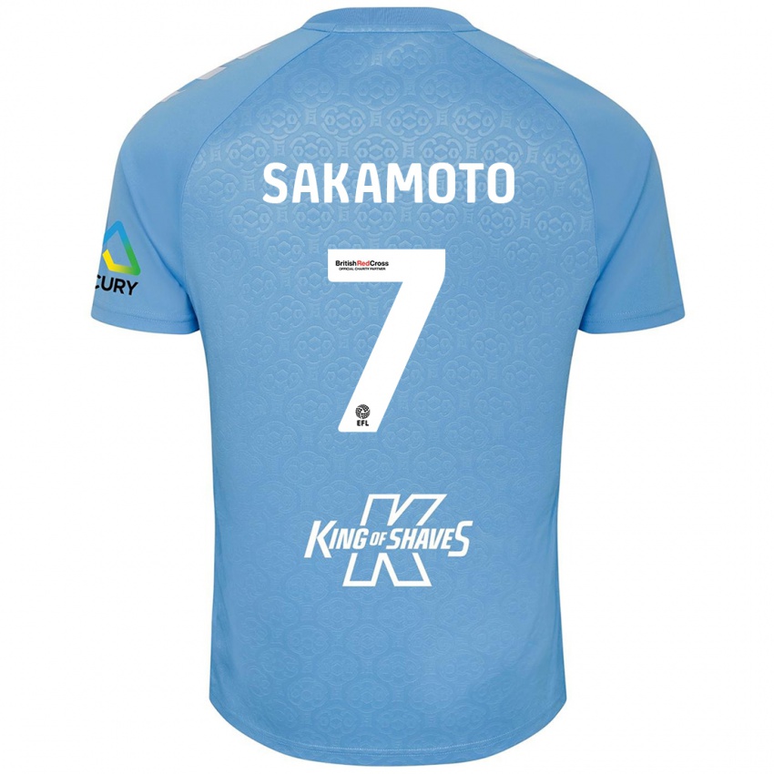 Niño Camiseta Tatsuhiro Sakamoto #7 Azul Blanco 1ª Equipación 2024/25 La Camisa