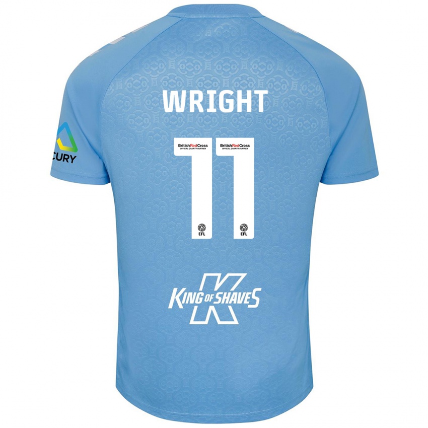 Niño Camiseta Haji Wright #11 Azul Blanco 1ª Equipación 2024/25 La Camisa