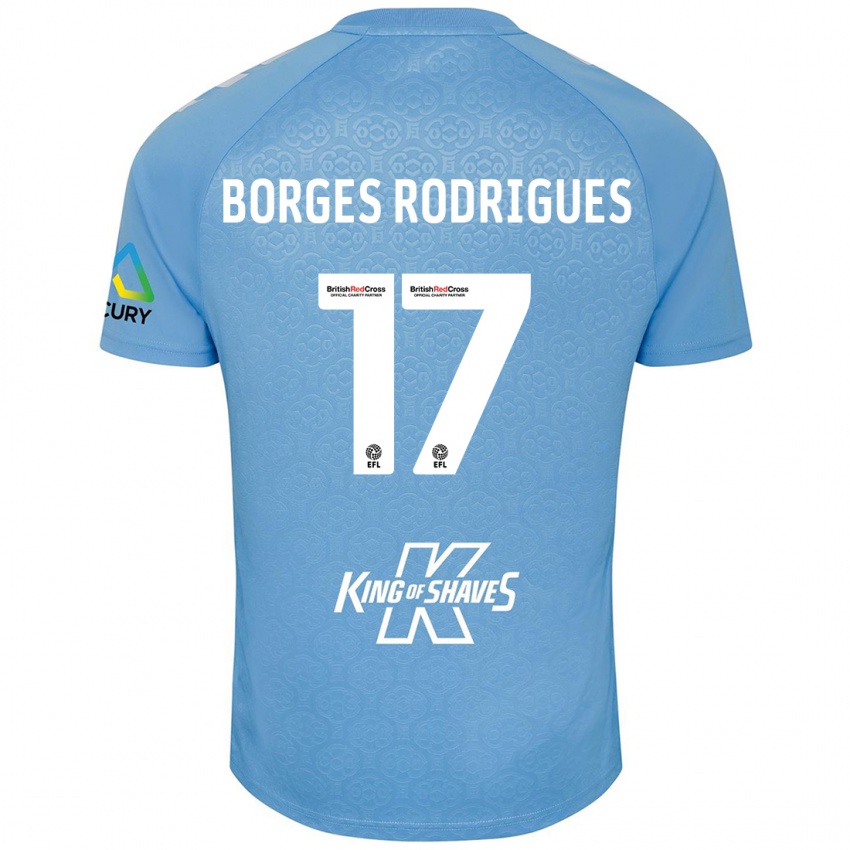 Niño Camiseta Raphael Borges Rodrigues #17 Azul Blanco 1ª Equipación 2024/25 La Camisa