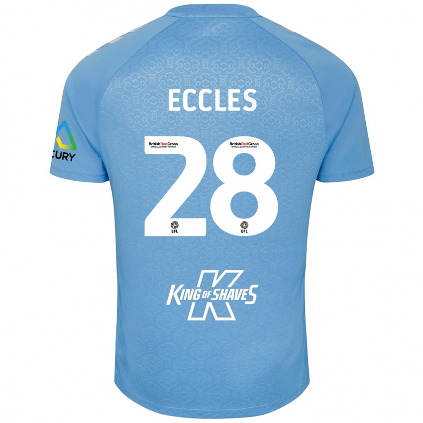 Niño Camiseta Josh Eccles #28 Azul Blanco 1ª Equipación 2024/25 La Camisa