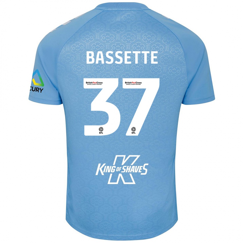 Niño Camiseta Norman Bassette #37 Azul Blanco 1ª Equipación 2024/25 La Camisa