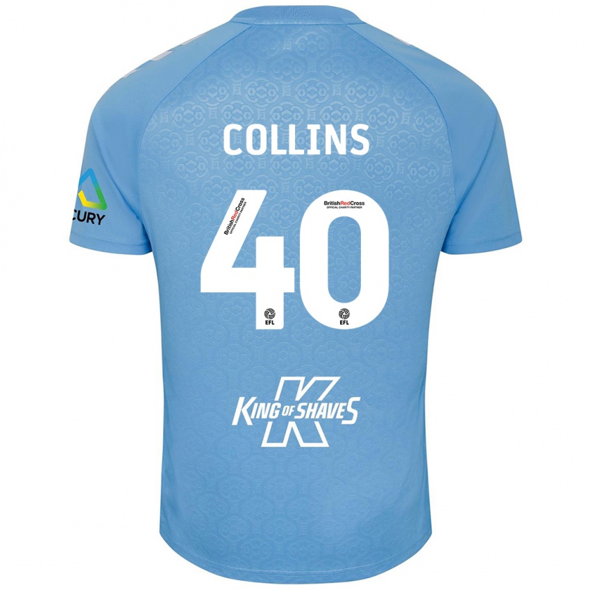 Niño Camiseta Brad Collins #40 Azul Blanco 1ª Equipación 2024/25 La Camisa