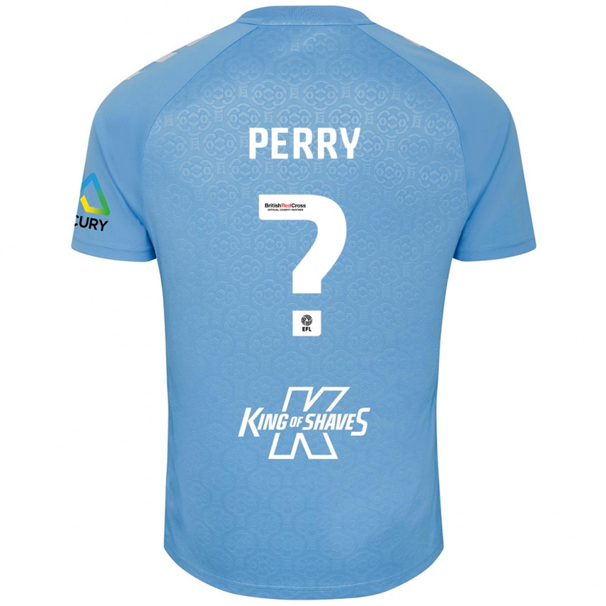 Niño Camiseta Callum Perry #0 Azul Blanco 1ª Equipación 2024/25 La Camisa