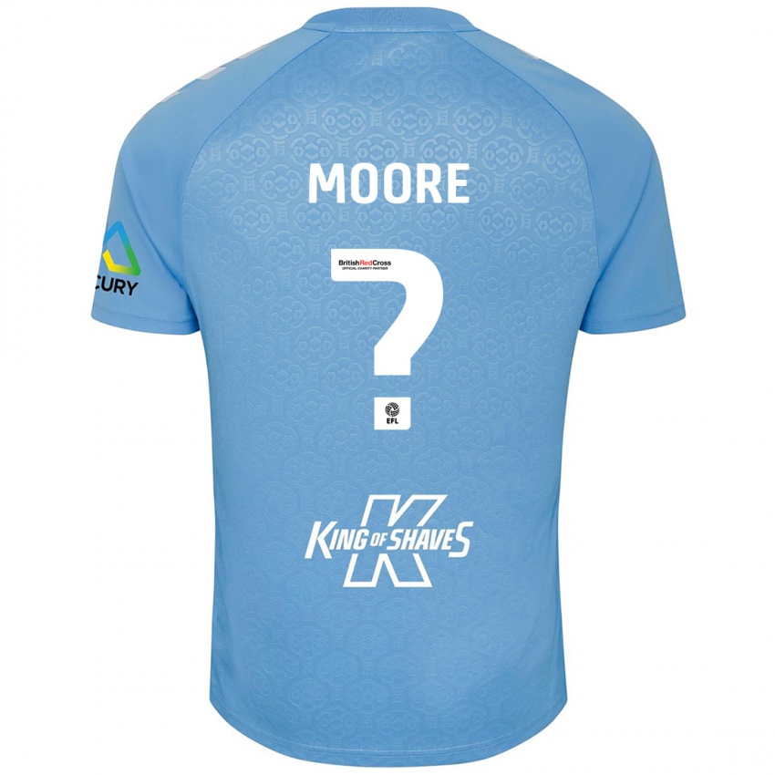 Niño Camiseta Isaac Moore #0 Azul Blanco 1ª Equipación 2024/25 La Camisa