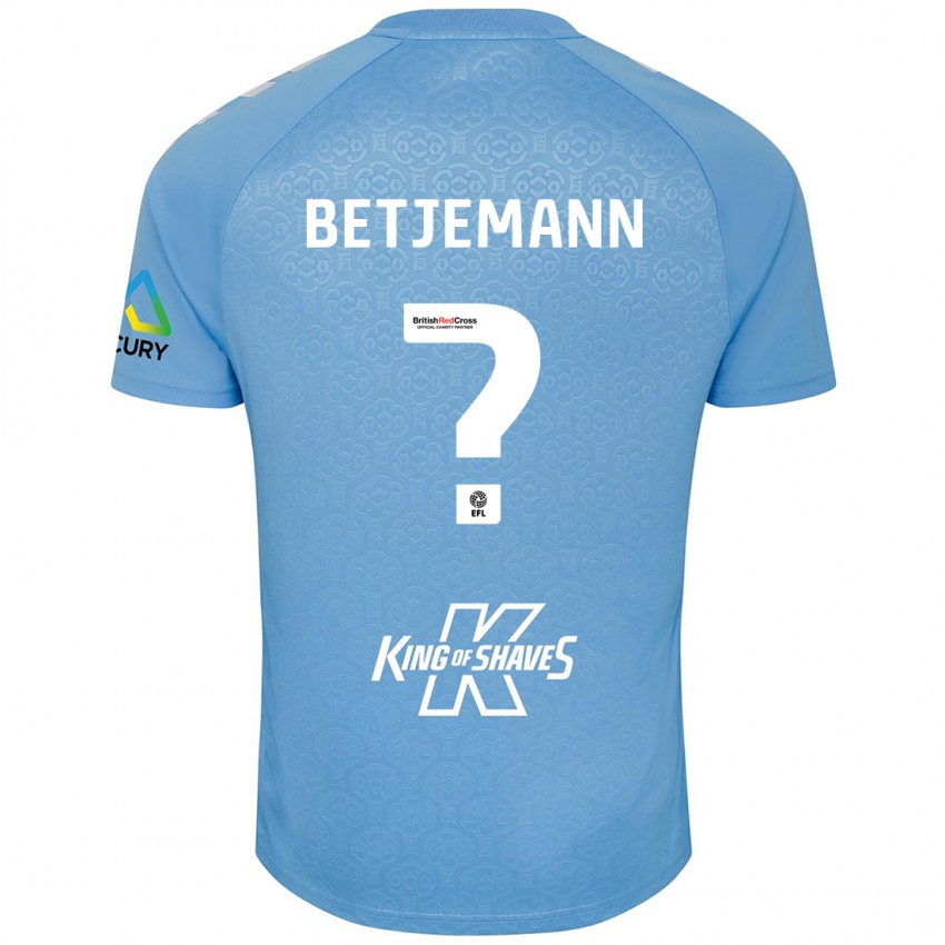 Niño Camiseta Elliot Betjemann #0 Azul Blanco 1ª Equipación 2024/25 La Camisa