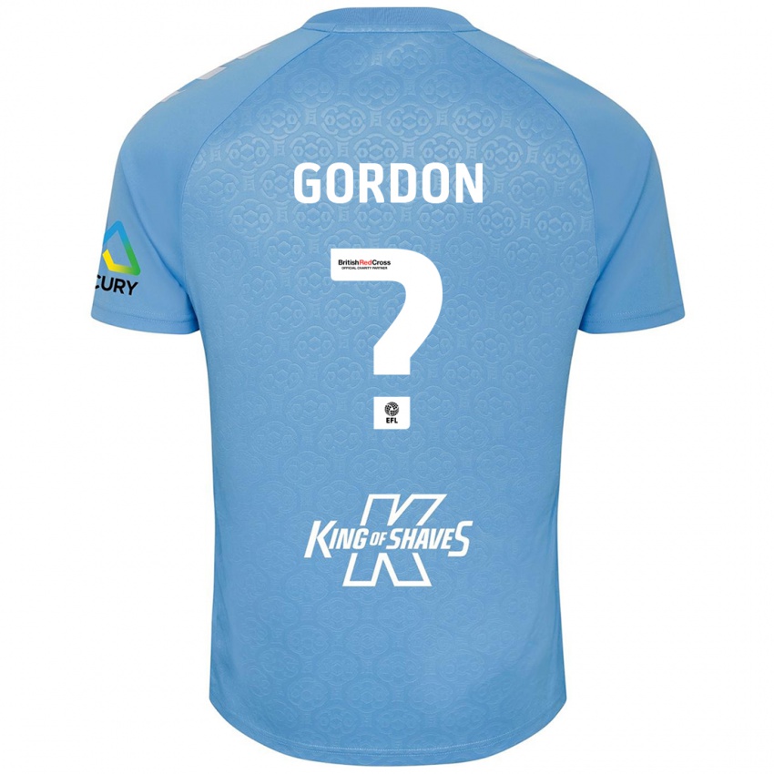 Niño Camiseta Joshua Gordon #0 Azul Blanco 1ª Equipación 2024/25 La Camisa