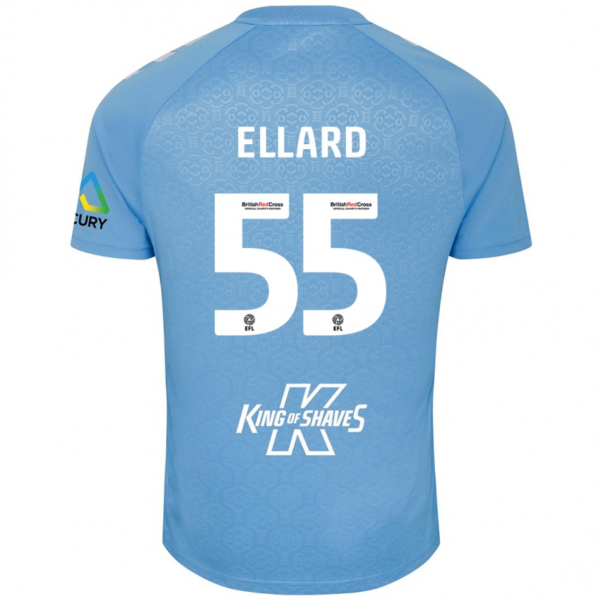 Niño Camiseta Aston Ellard #55 Azul Blanco 1ª Equipación 2024/25 La Camisa